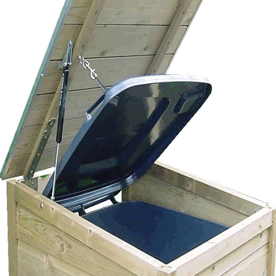 Optioneel is de gasveer voor het makkelijk openen en sluiten van het deksel