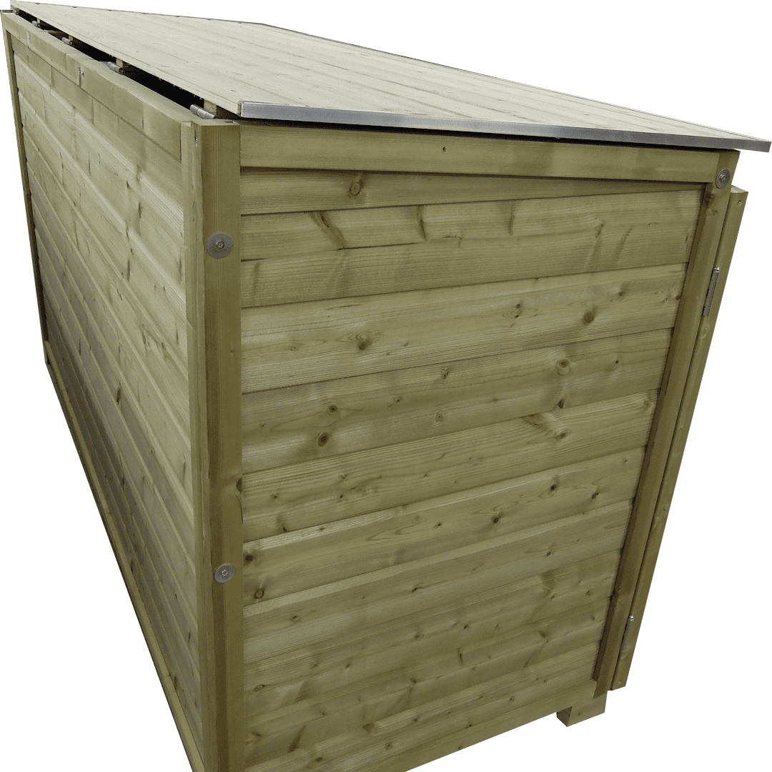 Zijaanzicht container ombouw Trio 260