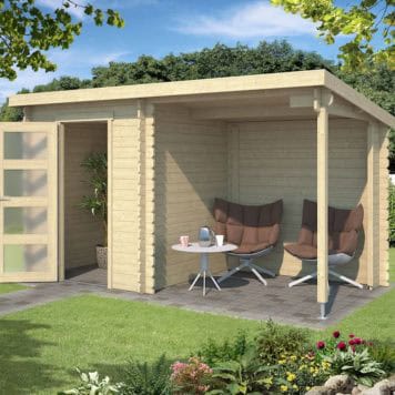 Tuinhuis Jelle 175 met overkapping onbehandeld