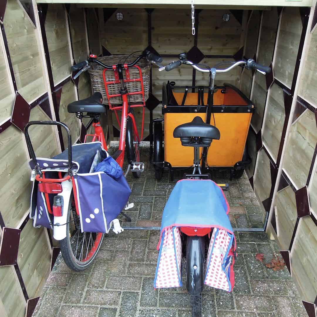 Je kunt ook meerder fietsen plaatsen naast je bakfiets