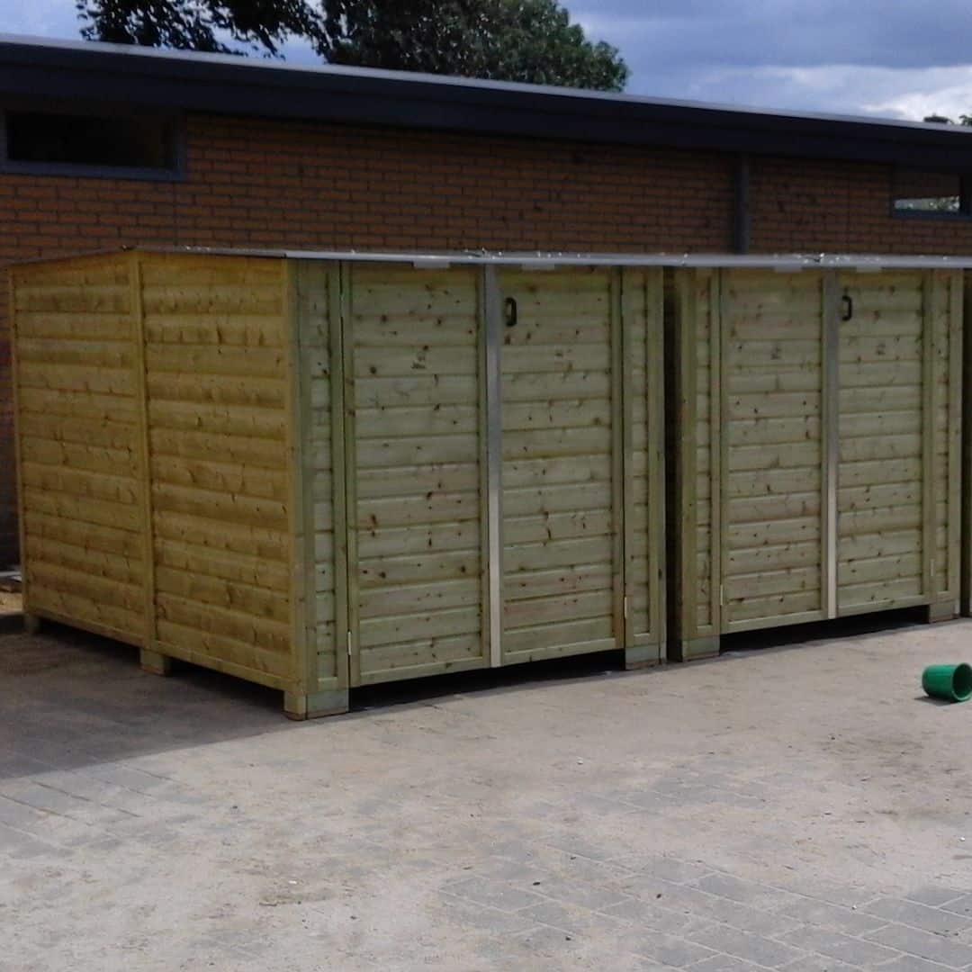 Je kunt ook meerdere bakfietsbergingen naast elkaar plaatsen