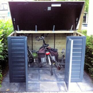 Fietsenberging Solida door klant gebeitst