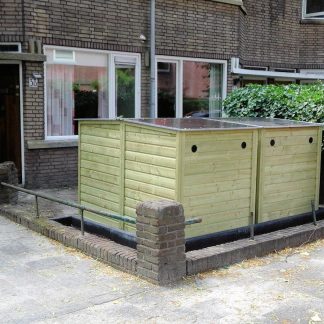 Fietsenberging Comi achterzijde in voortuin