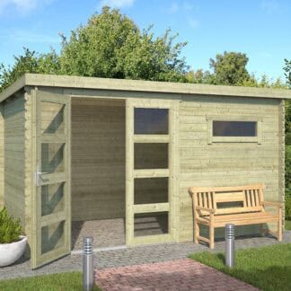 Tuinhuis Timian met dubbele deur en een lessenaarsdak