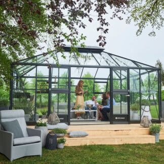 Glazen tuinhuis Grand Oase - 368 x 511 cm - Grijs