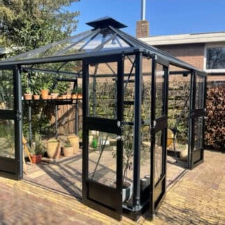 Glazen tuinhuis Oase - 296 x 296 cm - Grijs