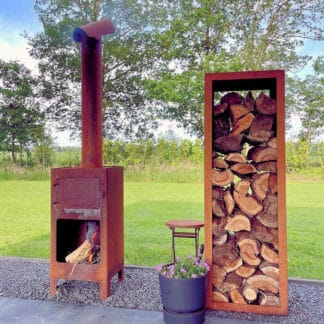 Sfeervolle en kleine hoiutopslag 50150 Cortenstaal