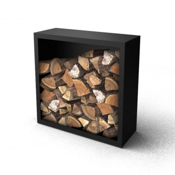 Houtopslag staal zwart 100100