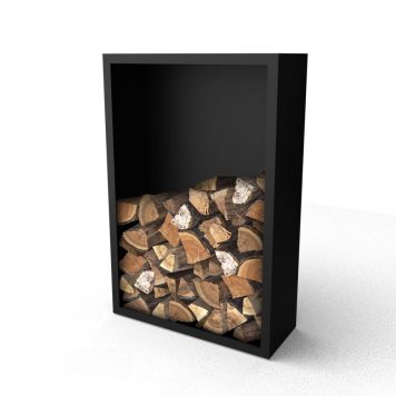 Houtopslag staal zwart 100150