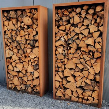 Cortenstaal houtopslag 100200