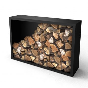 Houtopslag staal zwart 150100