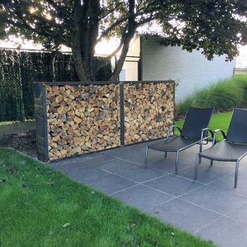 Houtopslag staal zwart 150150