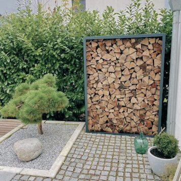 Houtopslag staal zwart 150200