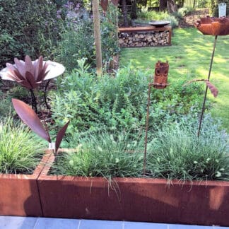 Rechthoekige plantenbak Cortenstaal hoog 40 cm