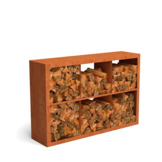 Cortenstaal houtopslag 150100 6 vaks