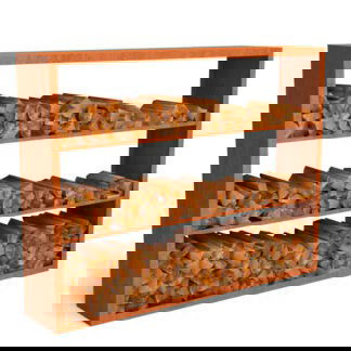 Cortenstaal houtopslag 200150 3 vaks