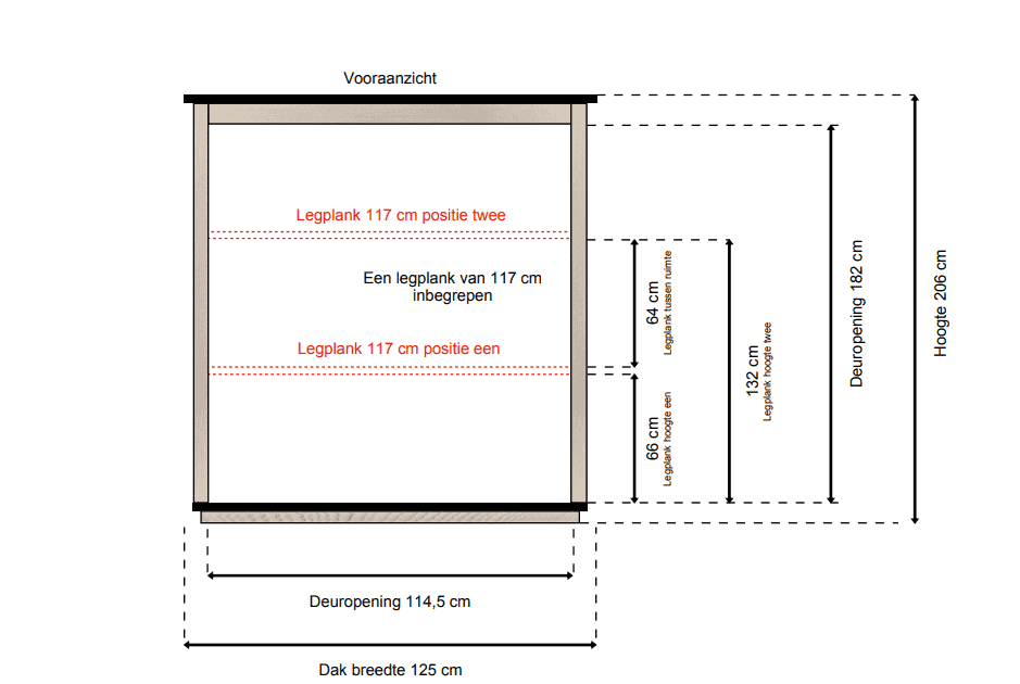 Tuinkast Solida - 125 x 125 x 180 cm - Afbeelding 4