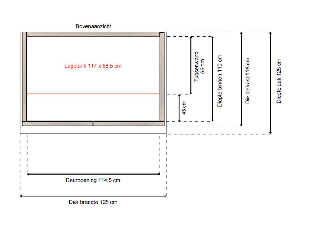 Tuinkast Solida - 125 x 125 x 180 cm - Afbeelding 3