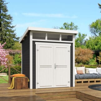 Tuinhuis Kibo1 200x200 Carbon Grey-Wit