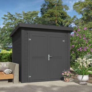 Tuinhuis Sara 200x200 28 mm in carbon grey