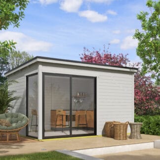 Tuinhuis Olivia 385x295 Platinum Grey