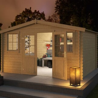 Tuinhuis Dallas bij avondlicht