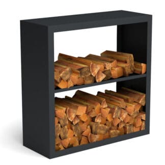 Berg je haarhout op in de vierkante houtopslag 100100