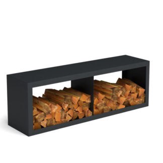 houtbering 15050 in zwart gecoat met 2 vaksindeling