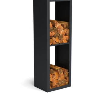 houtopslag in zwart gecoat 50150 met 2 vaks indeling