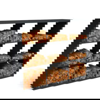 Houtopsla 200150 in zwart gecoat met 9 vakken