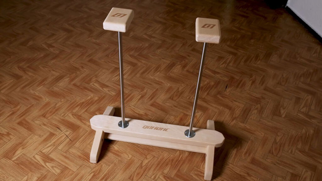 Gorletic Handstand Canes in its assembled state with the canes and square blocks attached to the base.