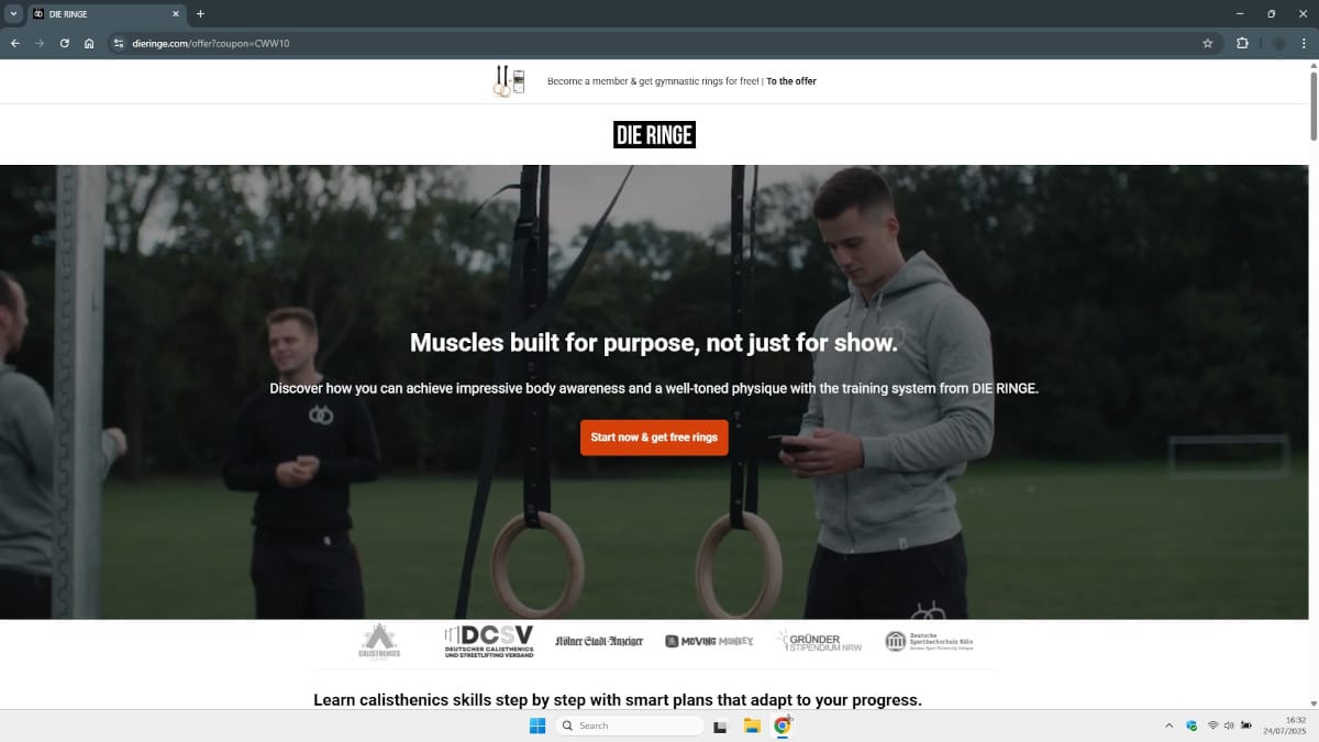 Die Ringe home page capture.