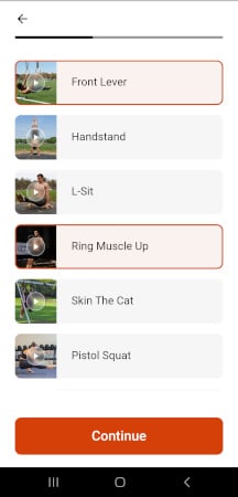 Die Ringe app changing the desired skills to learn.