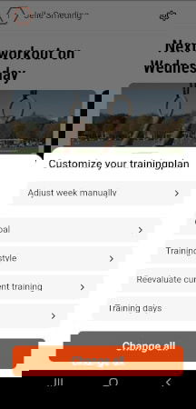 Die Ringe app settings menu.