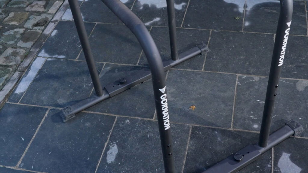 The gornation dip bars joined together as part of the best calisthenics equipment.