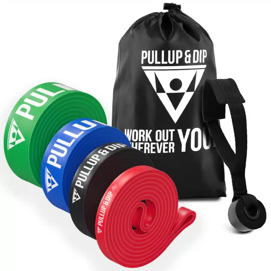 Pull-Up Bands in Different Strengths With Bag + Door Anchor (Sets)