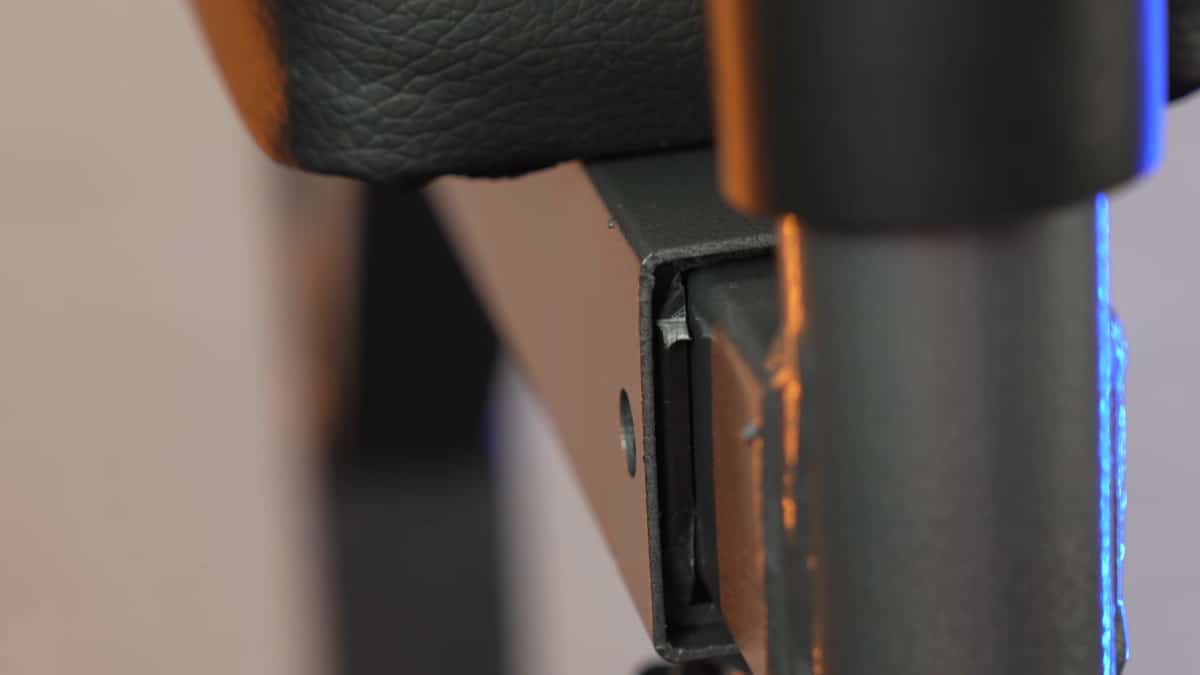 Detail on a damaged part, a socket, on the relife power tower.