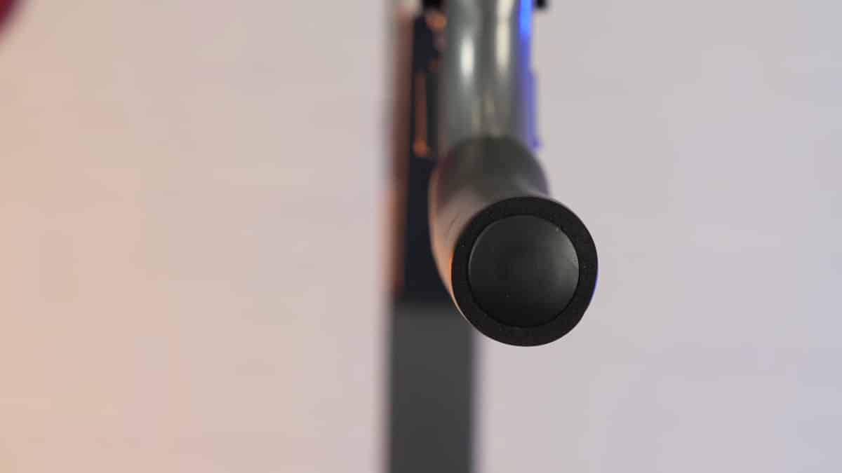 Detail of the thin foam covers over the handles of the relife power tower.