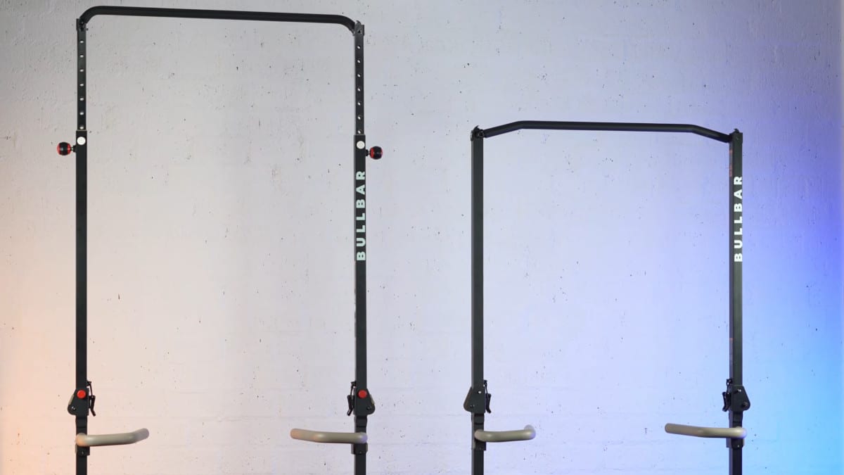 The BULLBAR 2.0 and BULLBAR 2.0 EXTENDED standing side by side, showing the considerable additional height the extended version provides.