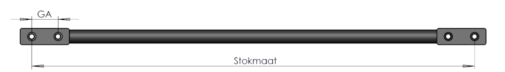 Esquema con stokmaat de varilla vulcanizada