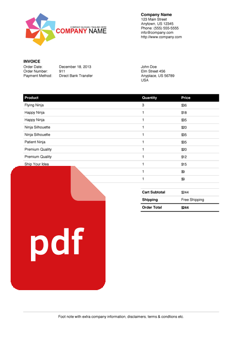 WooCommerce PDF-Rechnung auf dem Postweg