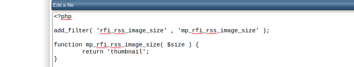 RSS mit vorgestellten Bildern (die saubere Art)