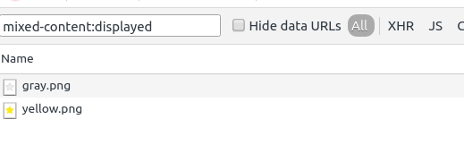 Toont welke elementen nog over http worden geladen