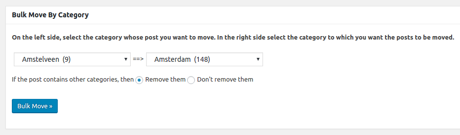 Simpel alle berichten van categorie of tag verhuizen