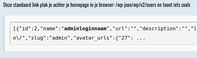 Gebruikersnamen via REST API niet meer publiek