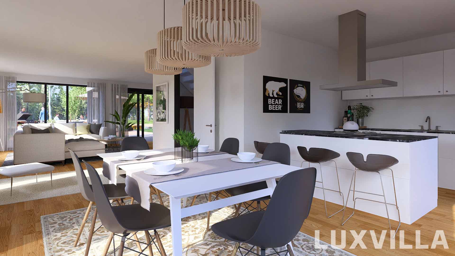 Een moderne villa bouwen met een moderne keuken