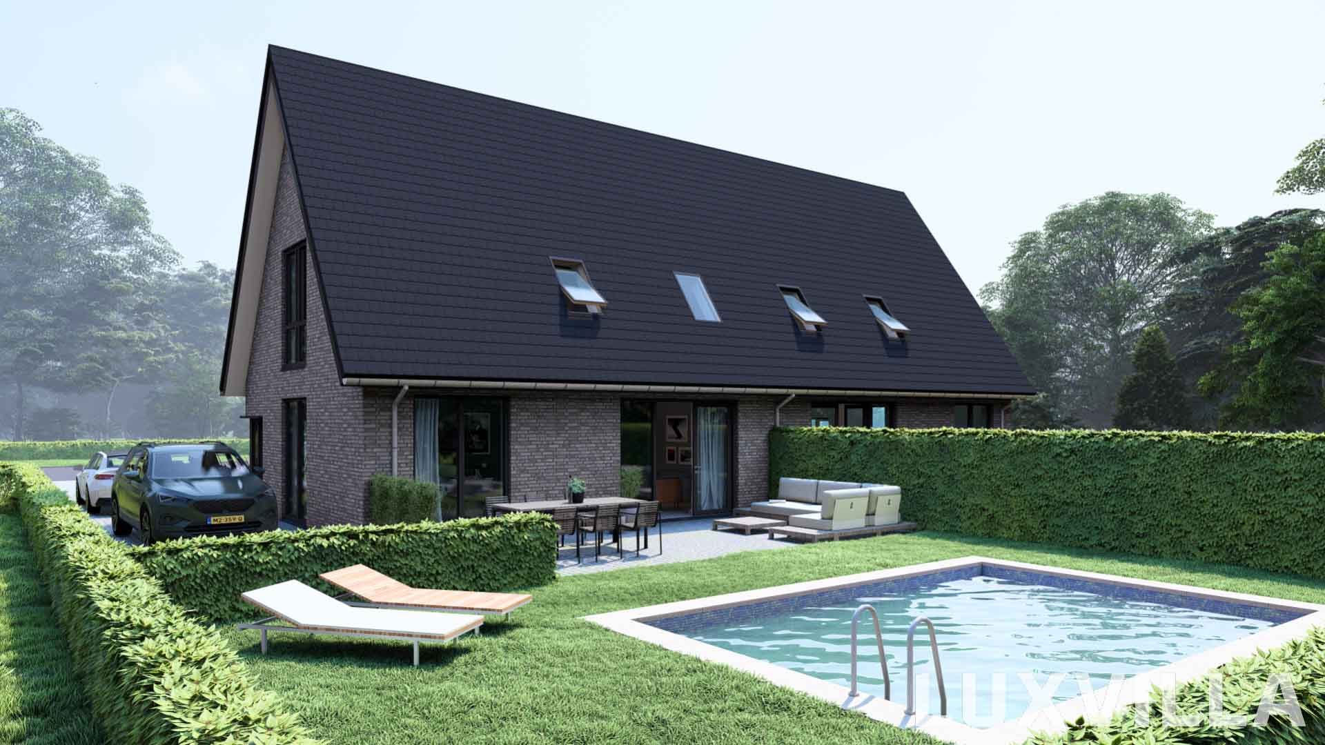 schets hackfort voorgevel luxvilla