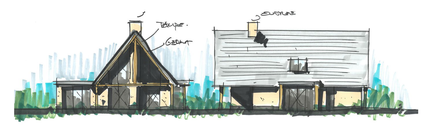 Bramel 02 schetstontwerp Een schetsontwerp is het begin van jouw droom schuurwoning Bramel 02
