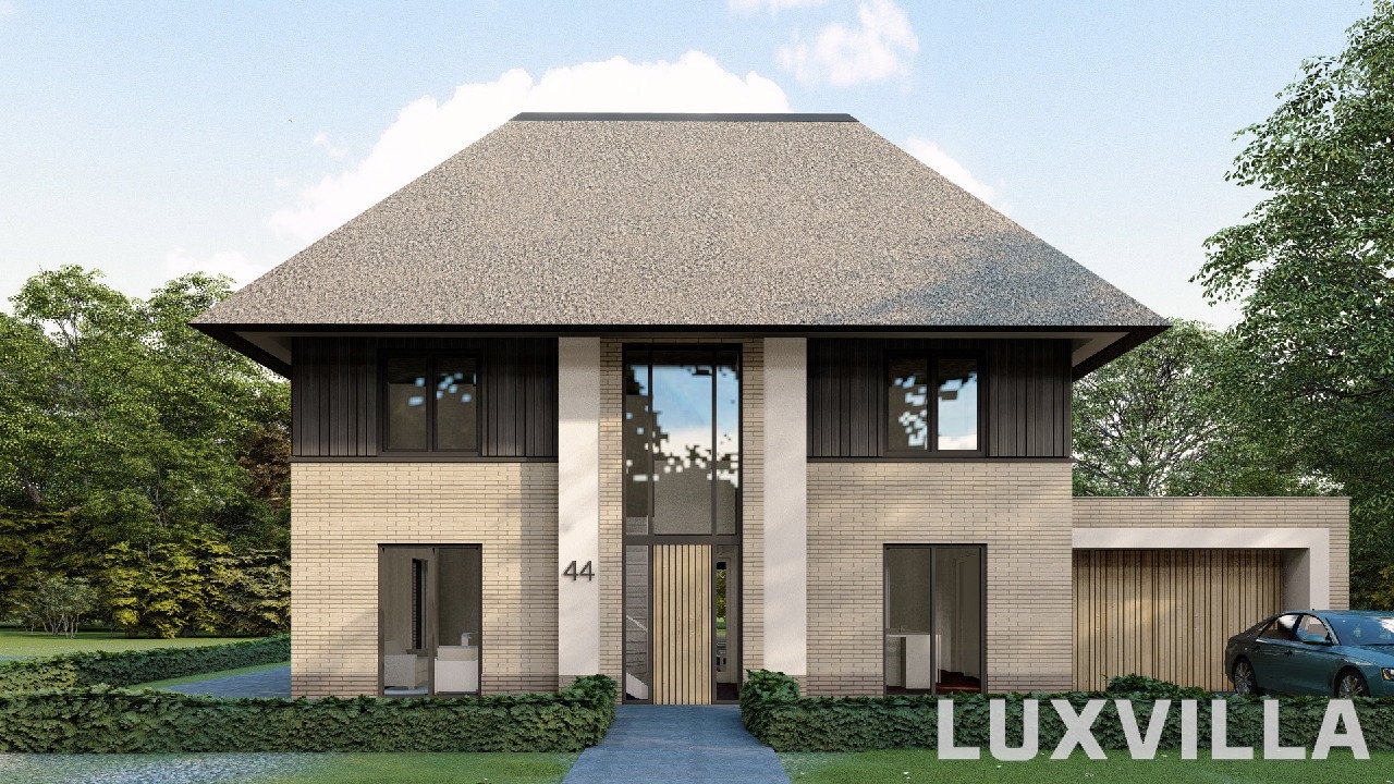 Hartman - variant 2_3D rechtsvoor (copy) Voorgevel eigentijds herenhuis Lemmer met hoge entree