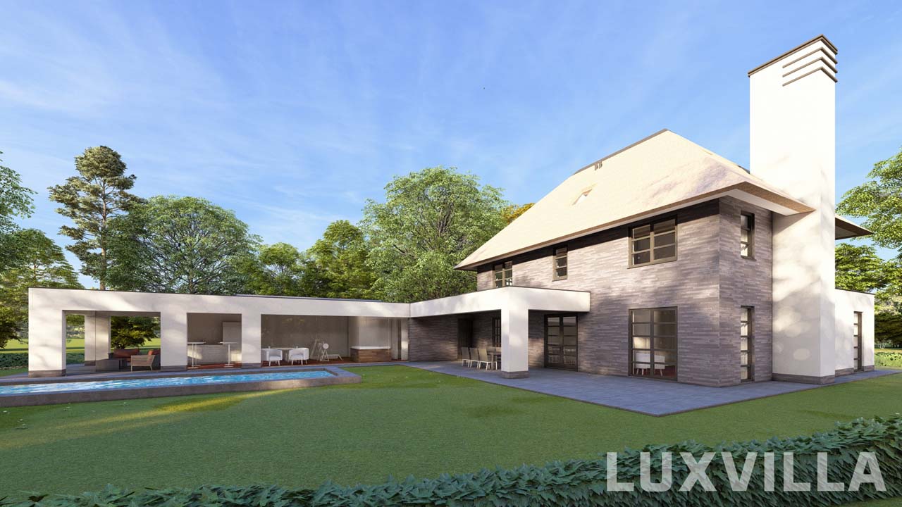 tuinzicht op de moderne herenhuis hackfort sint philipsland